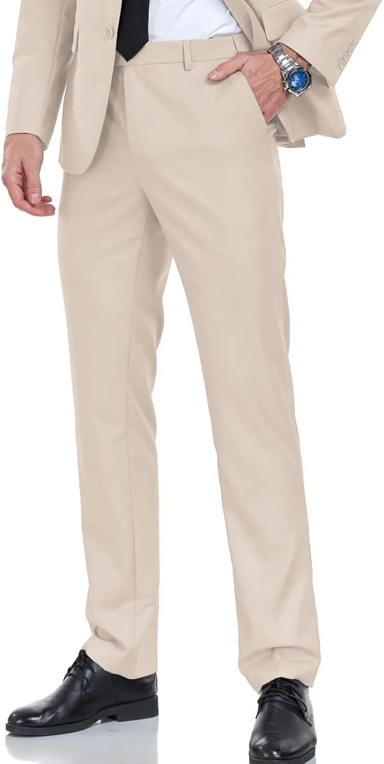 Men's Dress Pants Slim Fit Black Navy Dress Pants Trousers for Men Formal Suit Pants Casual Slacks