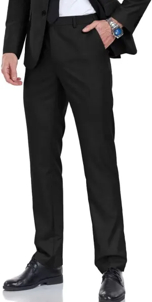 Men's Dress Pants Slim Fit Black Navy Dress Pants Trousers for Men Formal Suit Pants Casual Slacks