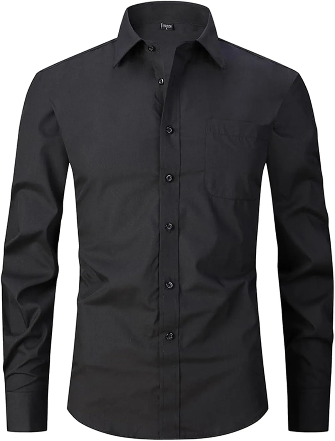 Men's French Cuff Dress Shirt Slim Fit Formal Business Button Down Shirt for Men Long Sleeve Random Cufflinks