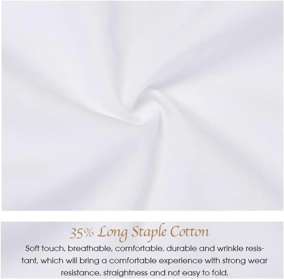 Men's French Cuff Dress Shirt Slim Fit Formal Business Button Down Shirt for Men Long Sleeve Random Cufflinks