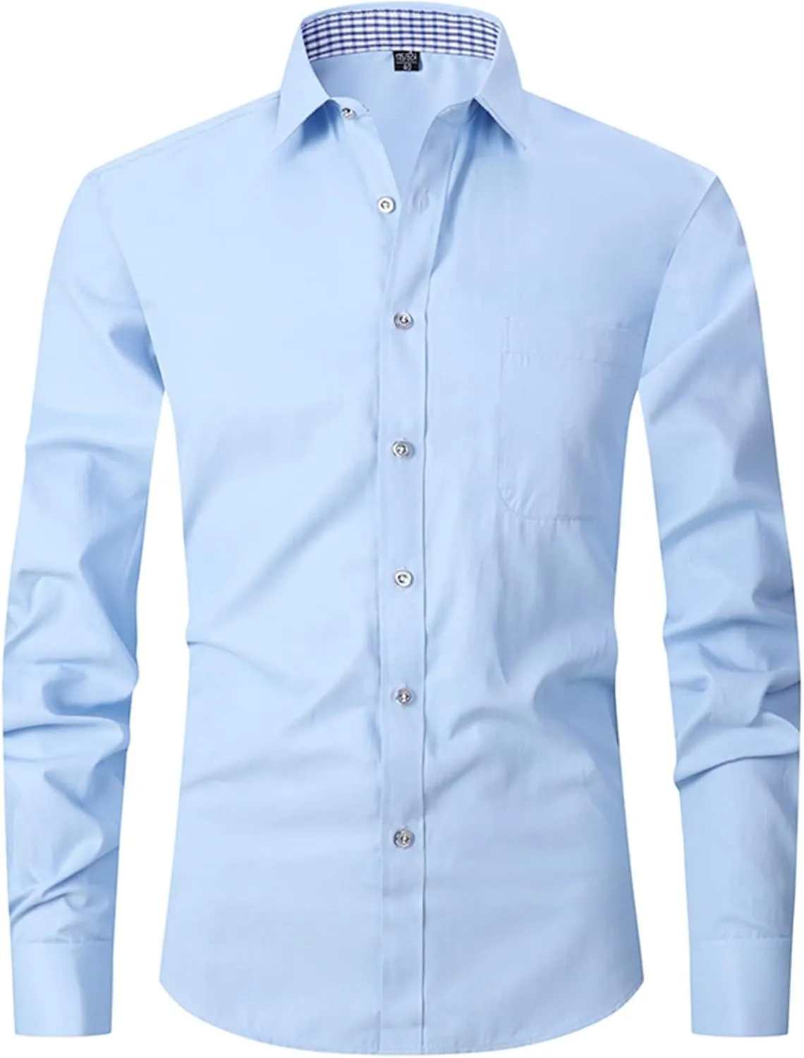 Men's French Cuff Dress Shirt Slim Fit Formal Business Button Down Shirt for Men Long Sleeve Random Cufflinks