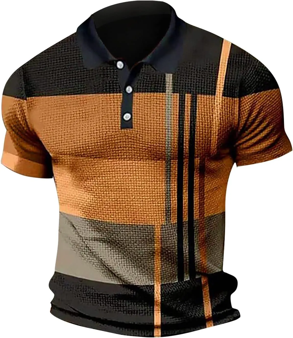 Men's Short Sleeve Polo Shirts Casual Golf Printed T-Shirts Summer Pullover Tennis T-Shirt Tops