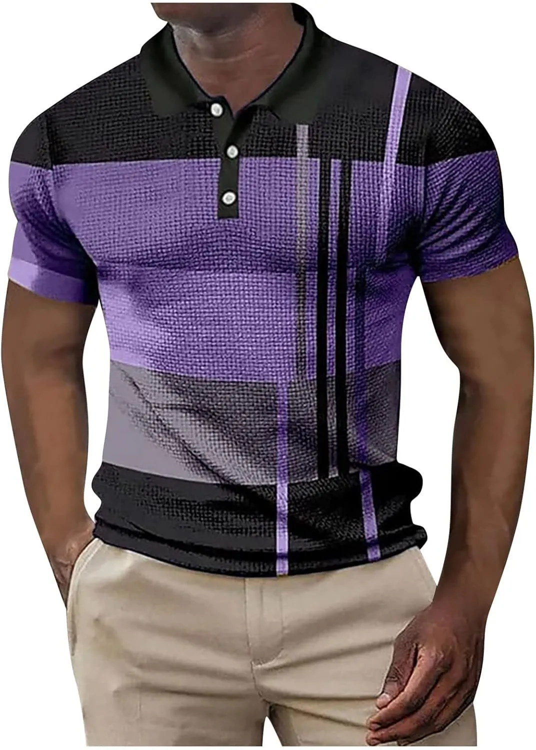 Men's Short Sleeve Polo Shirts Casual Golf Printed T-Shirts Summer Pullover Tennis T-Shirt Tops