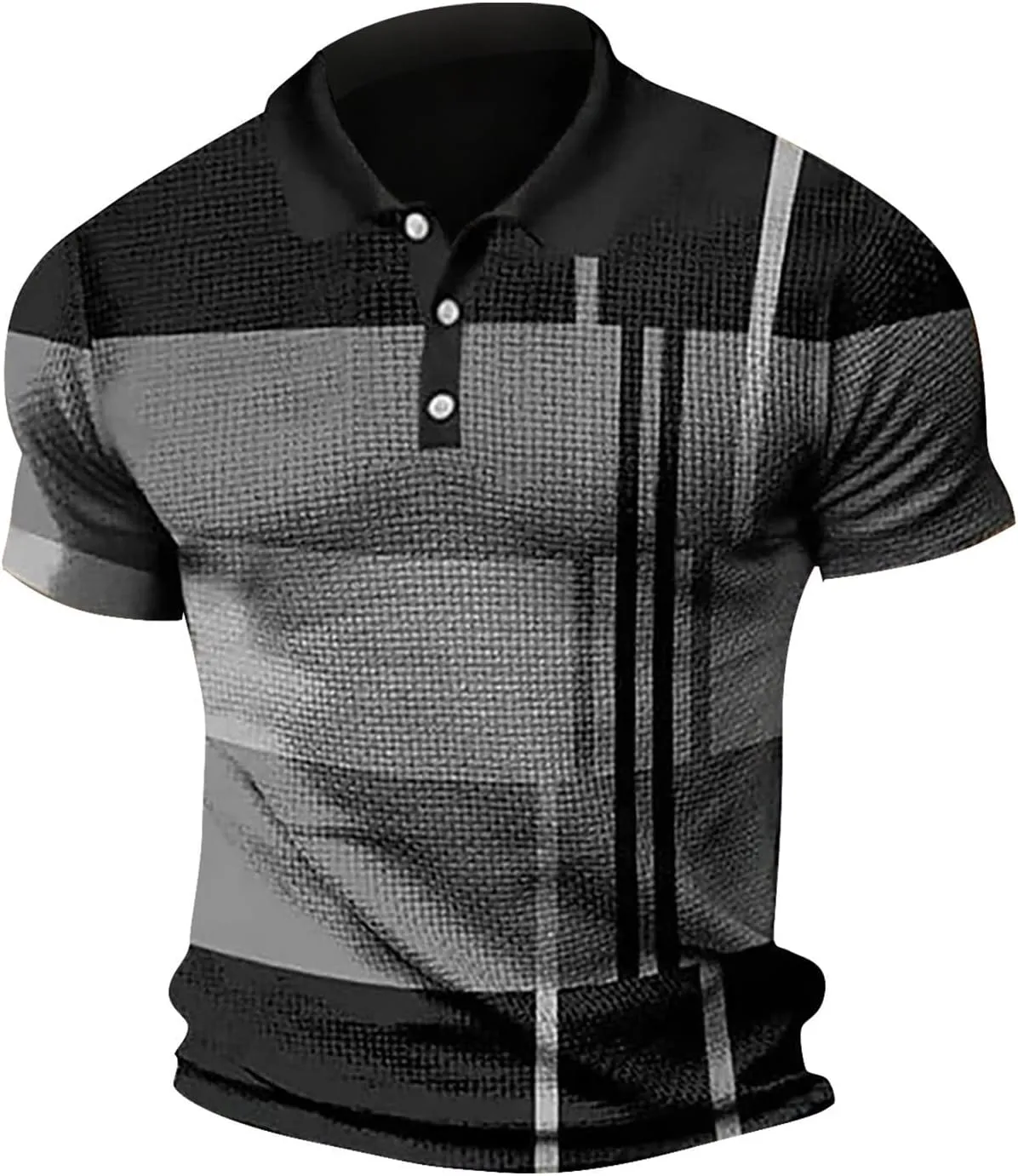 Men's Short Sleeve Polo Shirts Casual Golf Printed T-Shirts Summer Pullover Tennis T-Shirt Tops
