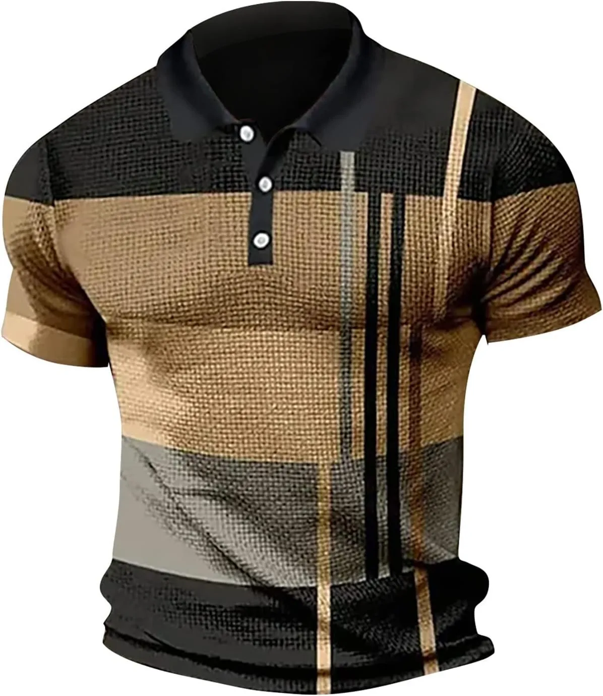 Men's Short Sleeve Polo Shirts Casual Golf Printed T-Shirts Summer Pullover Tennis T-Shirt Tops
