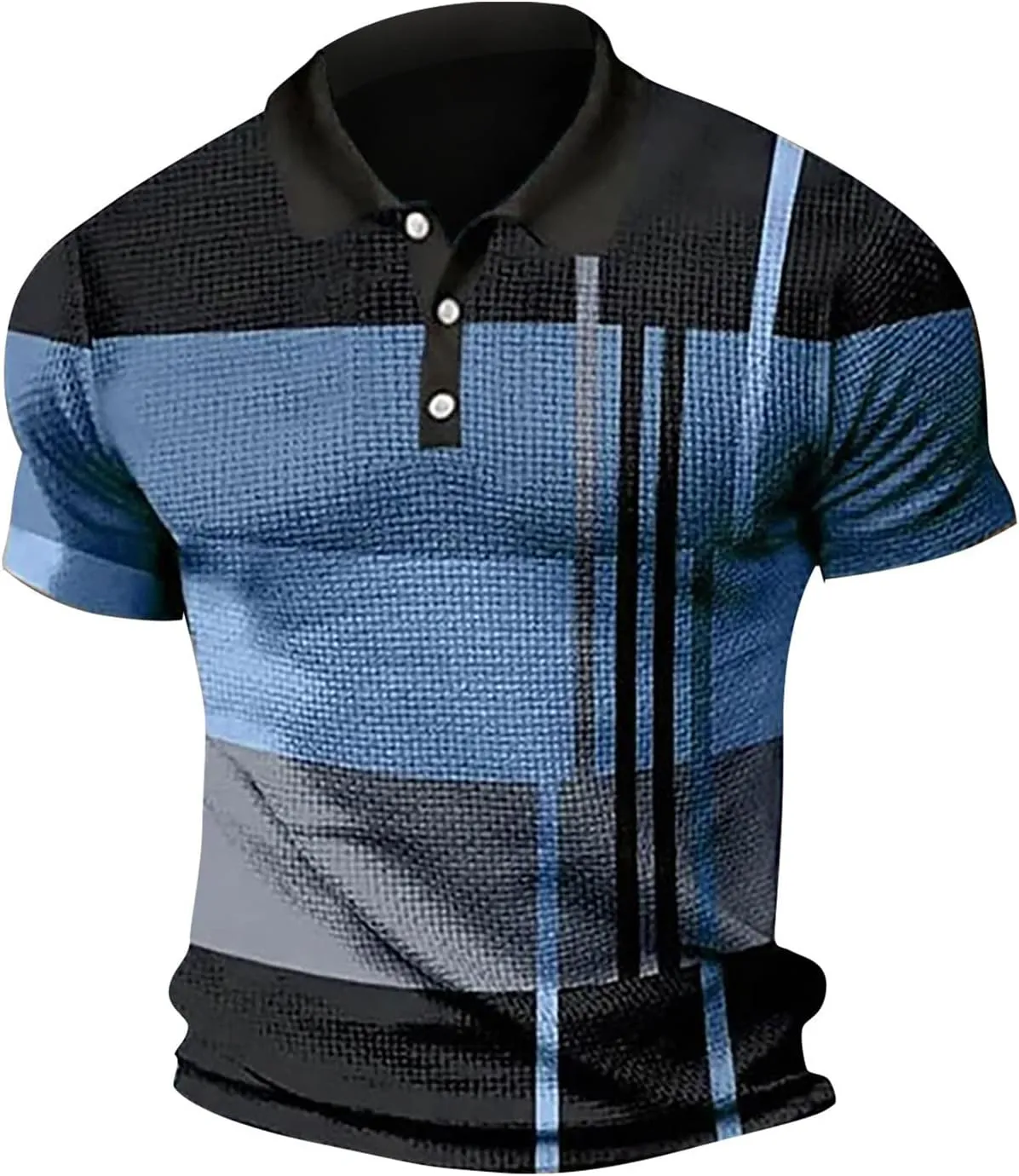 Men's Short Sleeve Polo Shirts Casual Golf Printed T-Shirts Summer Pullover Tennis T-Shirt Tops