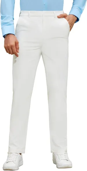 Mens Stretch Dress Pants Wrinkle Free Mens Slim Fit Dress Pants Expandable Waist Suit Pants Golf Pants Men