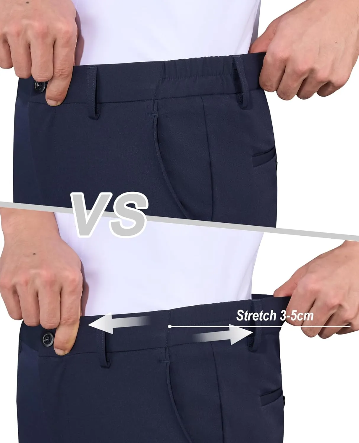 Mens Stretch Dress Pants Wrinkle Free Mens Slim Fit Dress Pants Expandable Waist Suit Pants Golf Pants Men