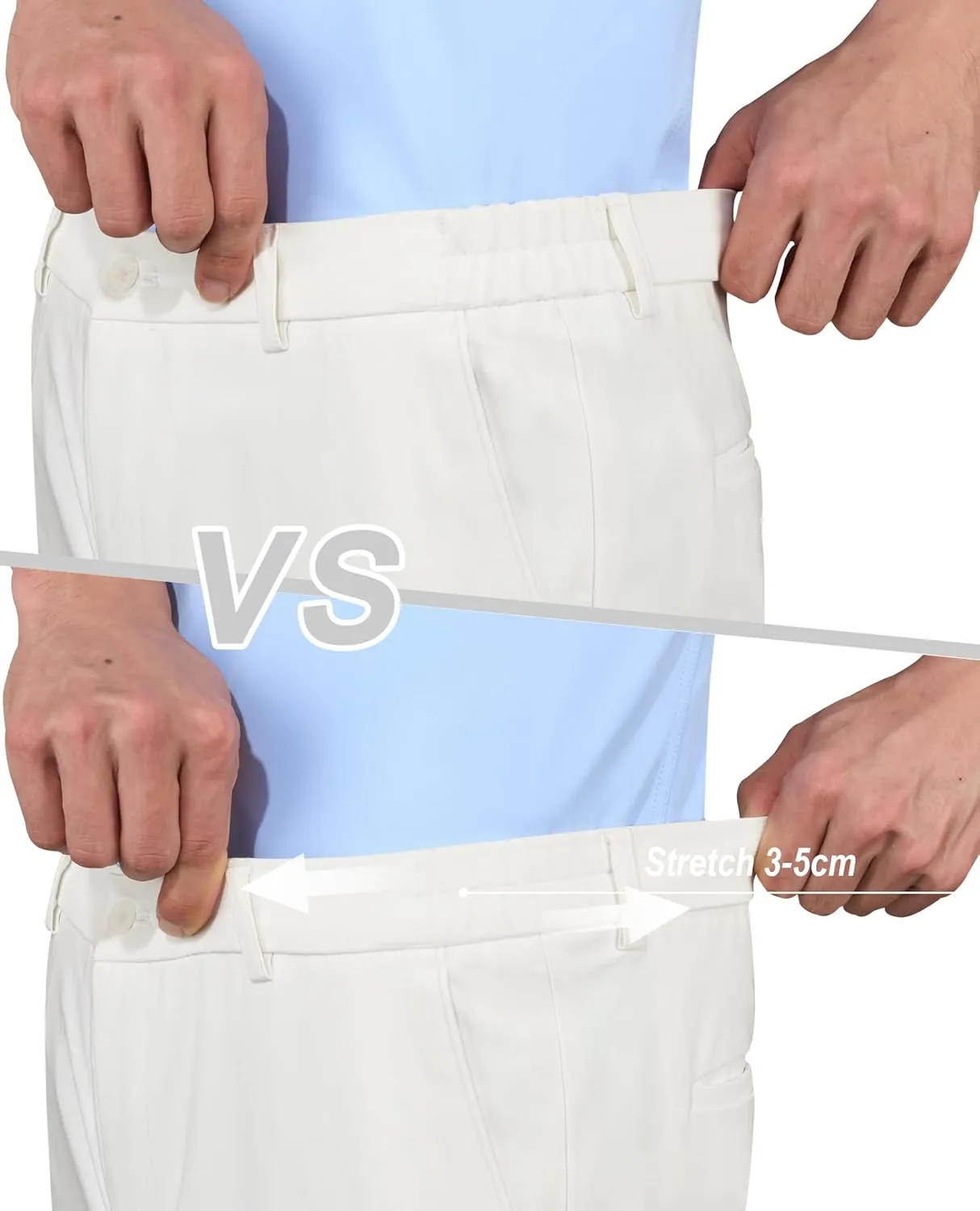 Mens Stretch Dress Pants Wrinkle Free Mens Slim Fit Dress Pants Expandable Waist Suit Pants Golf Pants Men
