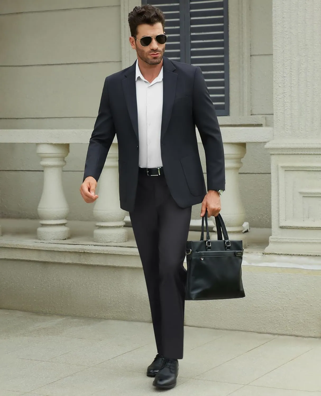 Mens Stretch Dress Pants Wrinkle Free Mens Slim Fit Dress Pants Expandable Waist Suit Pants Golf Pants Men