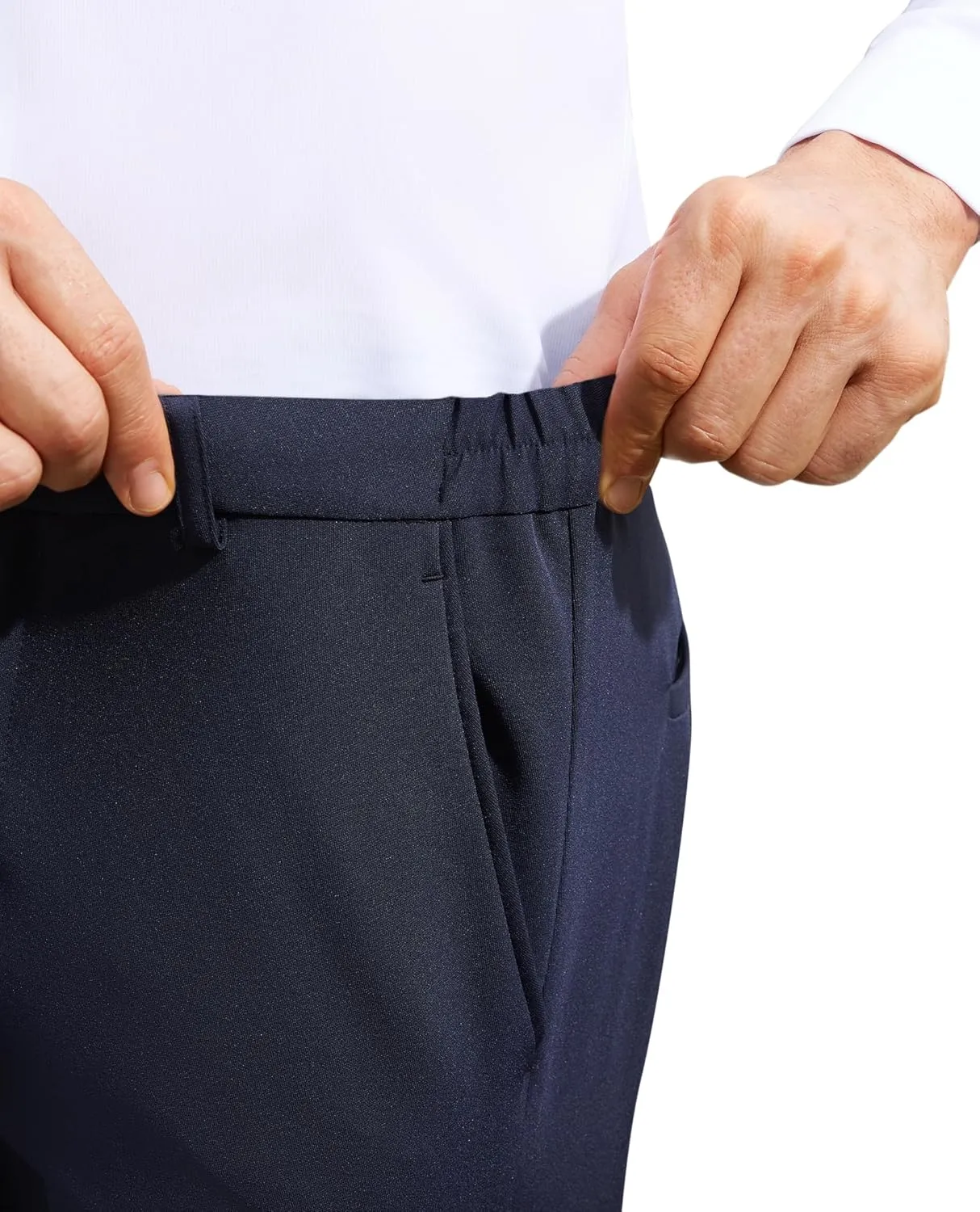 Mens Stretch Dress Pants Wrinkle Free Mens Slim Fit Dress Pants Expandable Waist Suit Pants Golf Pants Men