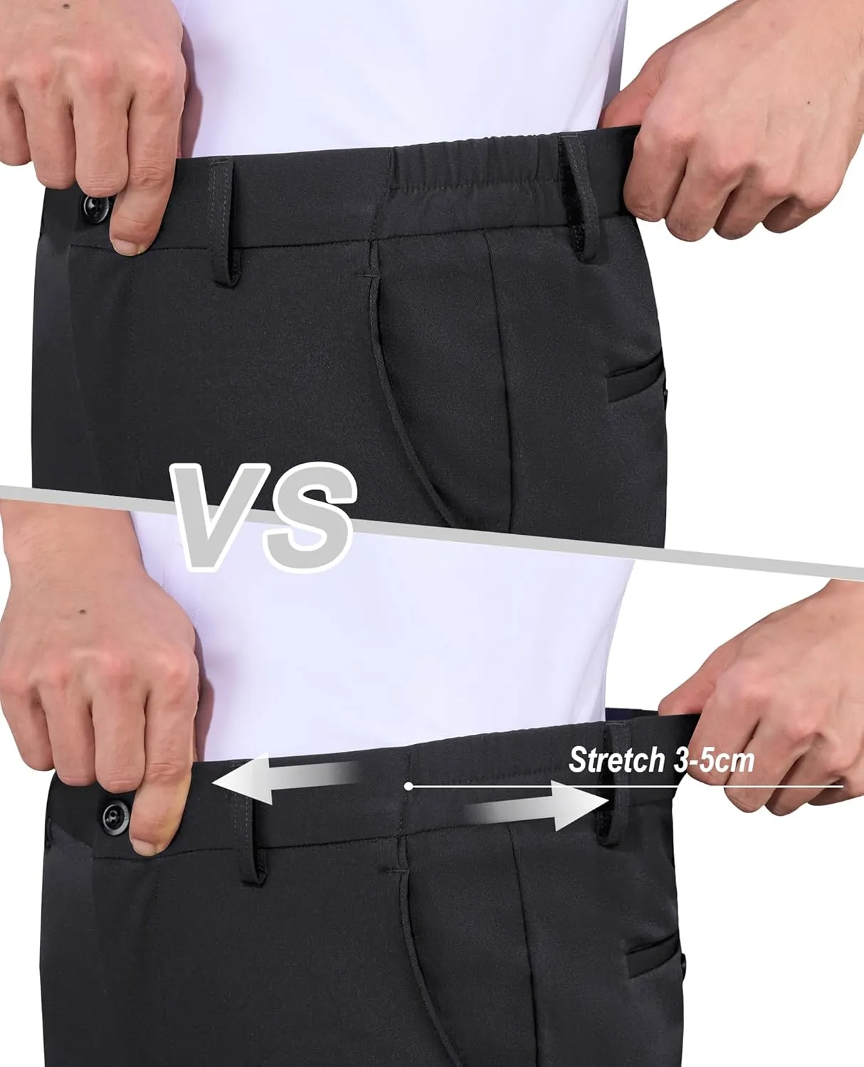 Mens Stretch Dress Pants Wrinkle Free Mens Slim Fit Dress Pants Expandable Waist Suit Pants Golf Pants Men