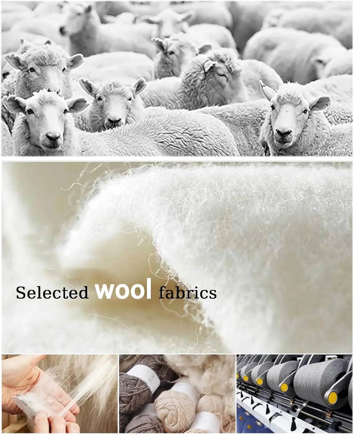Mens V-Neck Knitted Sweater Vest 100% Wool Sleeveless Button Down Cardigan Vest with Pocket