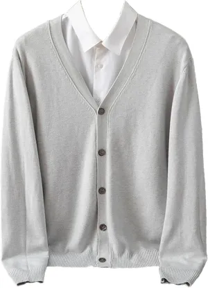 Mens Warm Sweater Business Casual V-Neck Solid Color Cardigan Fashion Button Down Sweater