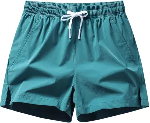Men's Workout Running Shorts 5 Inches Lightweight Quick Dry Athletic Shorts Soild Color Summer Beach Casual Shorts