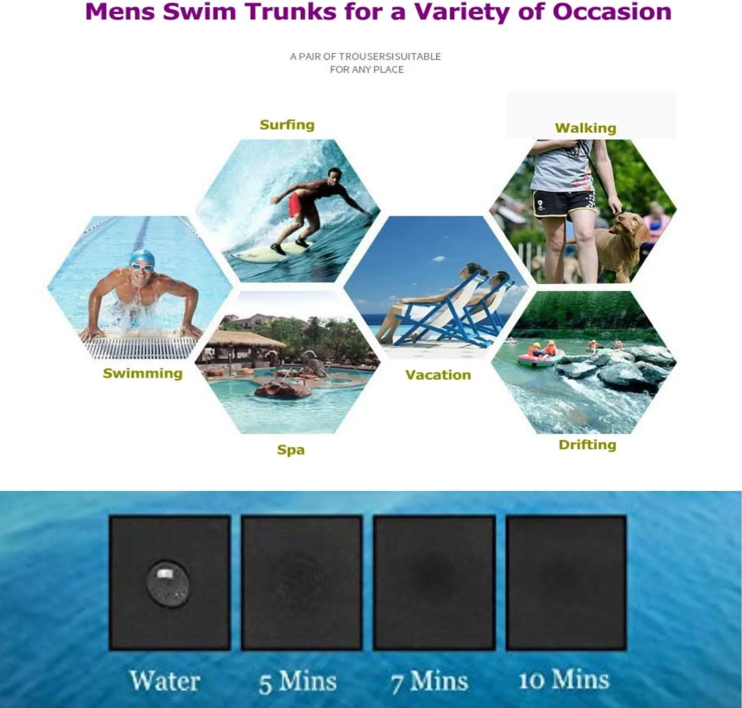 MILANKERR Mens Swim Trunks Swimming Trunks for Men,Mens Bathing Suit Swimsuit Men's Swimwear Swim Short 9" Inseam 20" Outseam