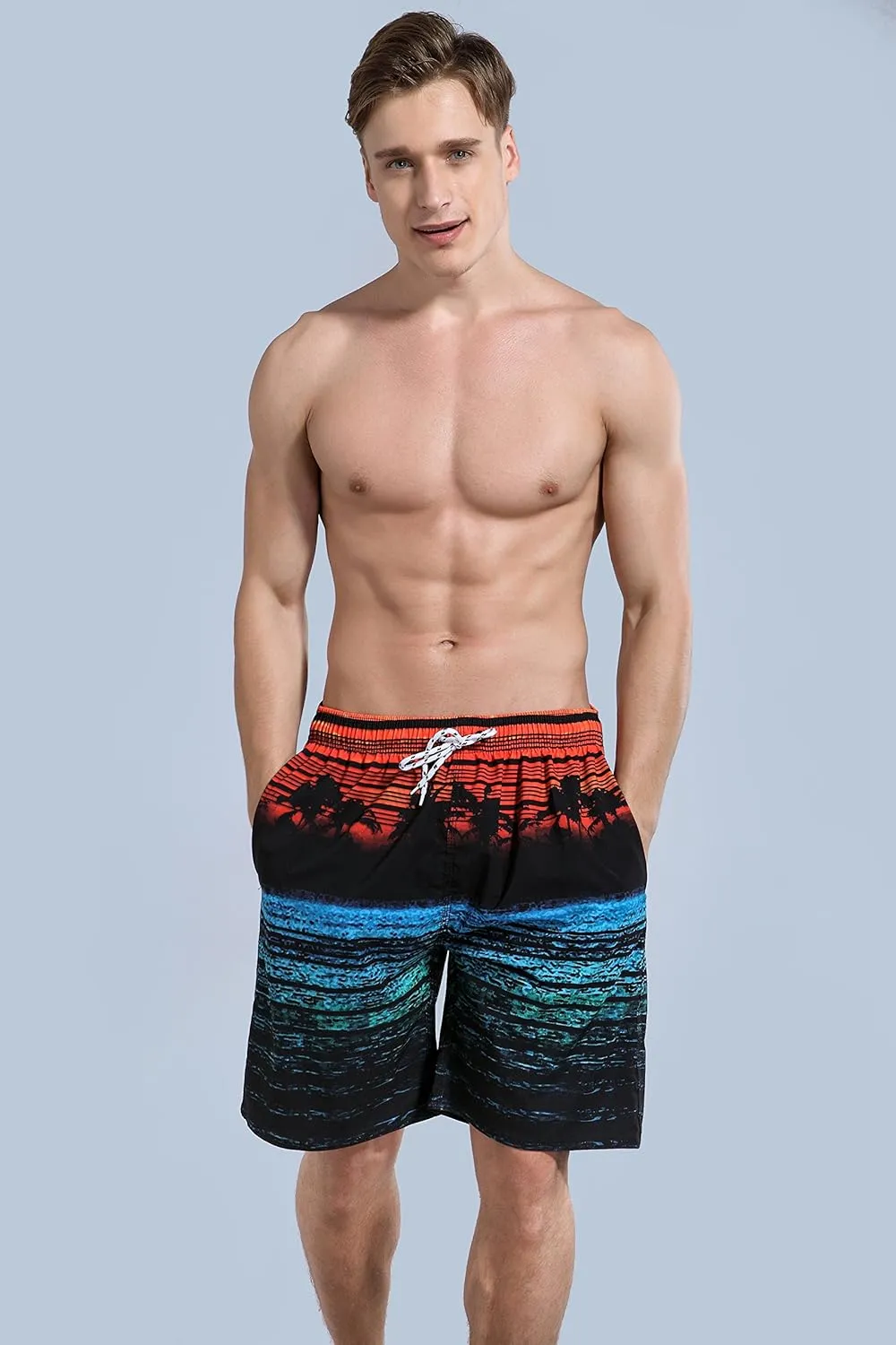 MILANKERR Mens Swim Trunks Swimming Trunks for Men,Mens Bathing Suit Swimsuit Men's Swimwear Swim Short 9" Inseam 20" Outseam