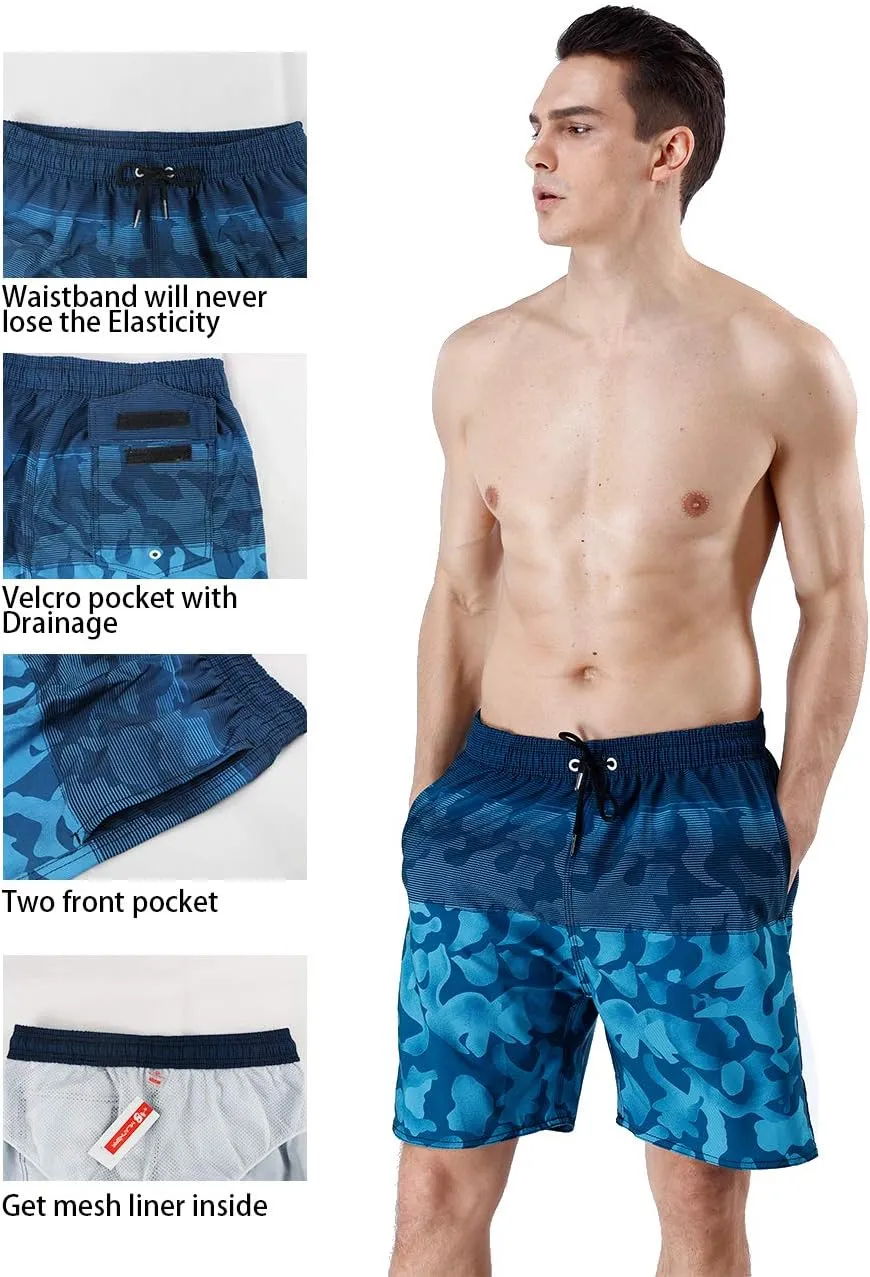 MILANKERR Mens Swim Trunks Swimming Trunks for Men,Mens Bathing Suit Swimsuit Men's Swimwear Swim Short 9" Inseam 20" Outseam