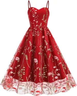 Mini Dress for Women Floral Embroidered Long Sleeve Bodycon Party Dress Sexy Mesh Sheer Fitted Evening Dresses