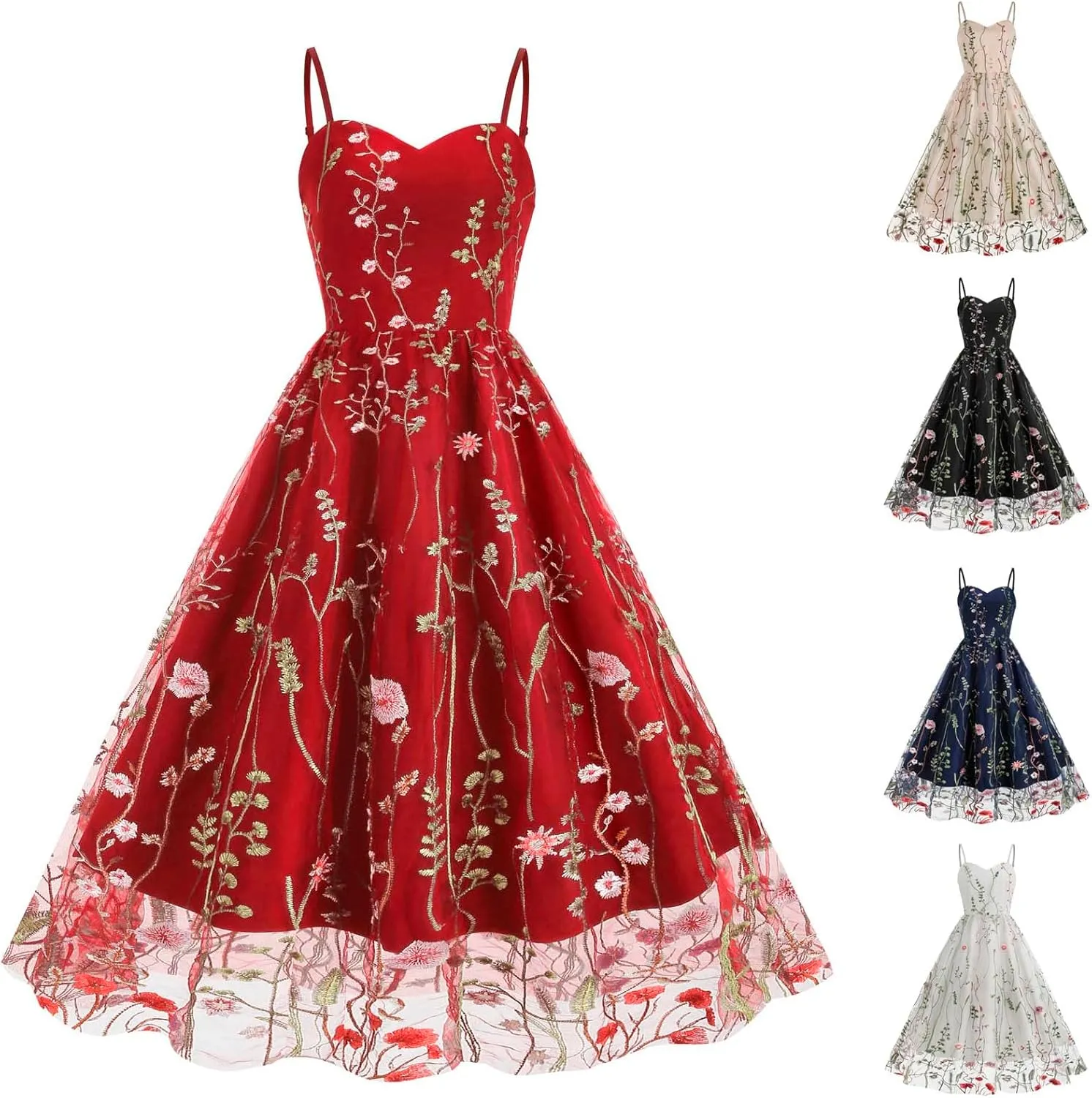 Mini Dress for Women Floral Embroidered Long Sleeve Bodycon Party Dress Sexy Mesh Sheer Fitted Evening Dresses