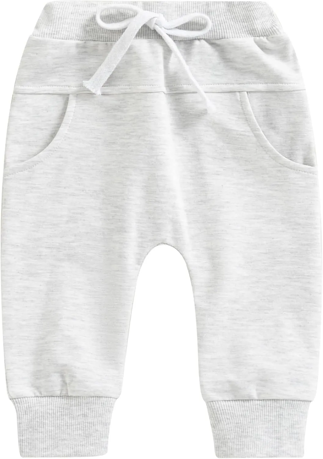 Mubineo Toddler Baby Boy Girl Infant Basic Plain Sweatpants Comfy Cotton Pants with Pockets