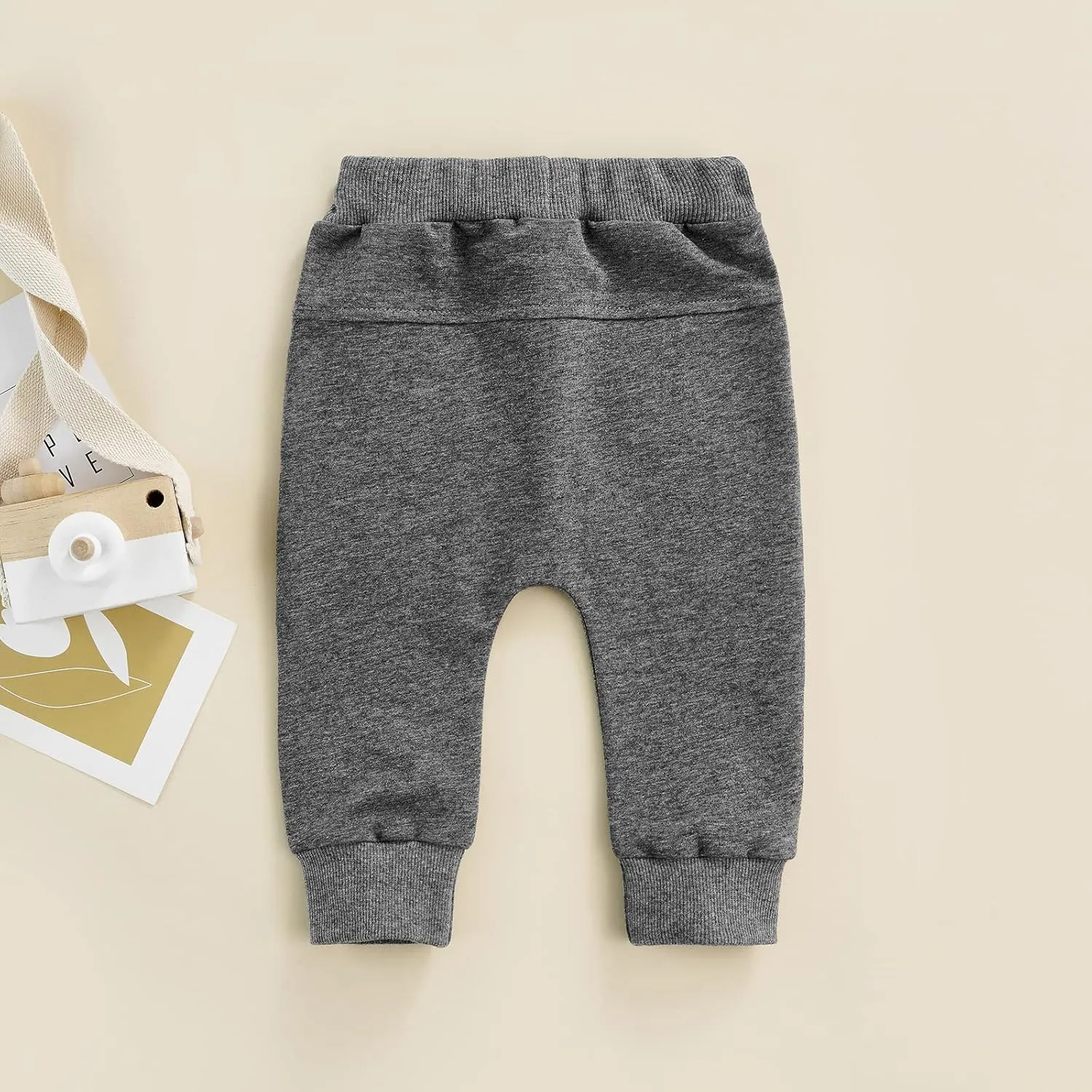 Mubineo Toddler Baby Boy Girl Infant Basic Plain Sweatpants Comfy Cotton Pants with Pockets
