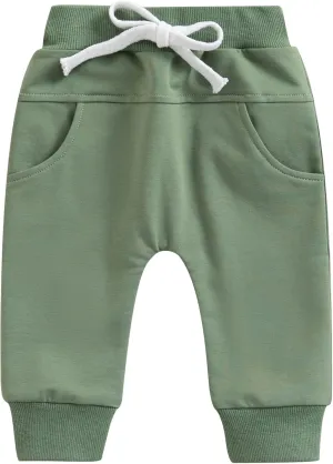 Mubineo Toddler Baby Boy Girl Infant Basic Plain Sweatpants Comfy Cotton Pants with Pockets