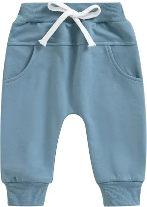 Mubineo Toddler Baby Boy Girl Infant Basic Plain Sweatpants Comfy Cotton Pants with Pockets