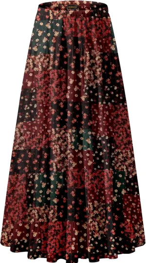 NASHALYLY Women's Chiffon Elastic High Waist Pleated A-Line Flared Maxi Skirts