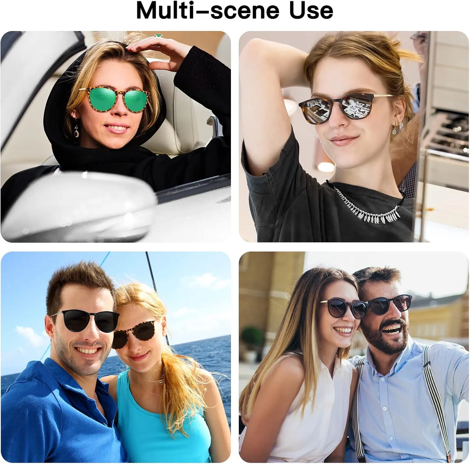 Ougenni Sunglasses for Women Men Vintage Polarized Women Sunglasses Round Classic Retro UV Protection Lens