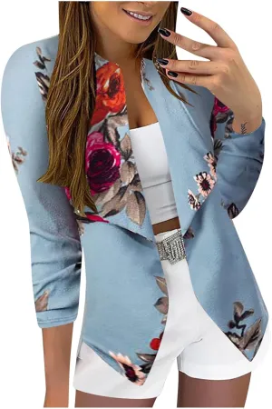 Plus Size Blazers for Curvy Women Office Ladies Jacket Long Sleeve Prtite Trendy Blazers Fitted With Pockets Suit