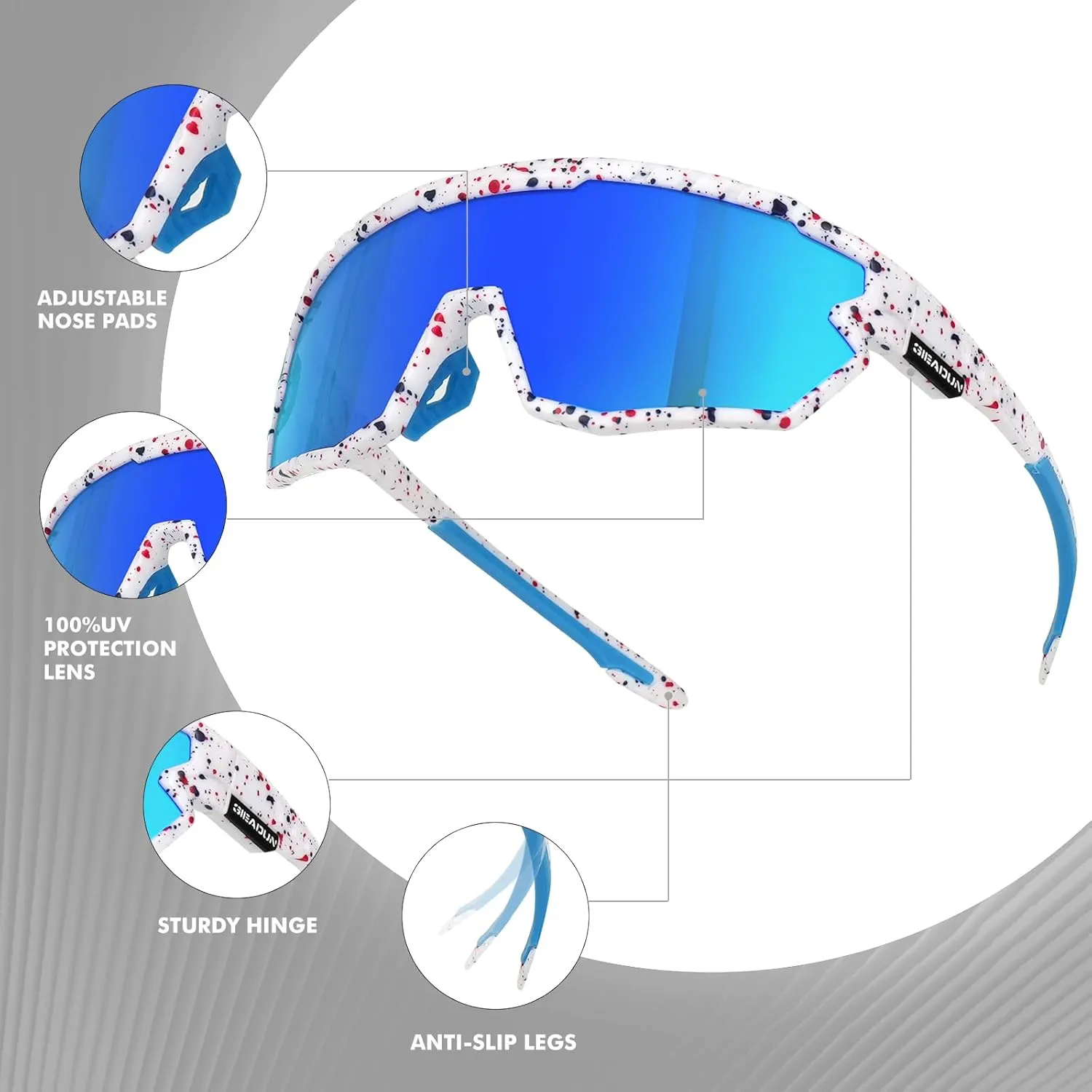 Polarized Glasses Kids Youth Baseball Sunglasses Adult Men Women Cycling Goggles with 3 lenses,Fishing,Ski Golf