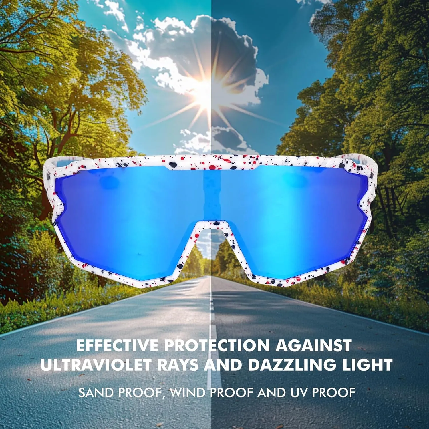 Polarized Glasses Kids Youth Baseball Sunglasses Adult Men Women Cycling Goggles with 3 lenses,Fishing,Ski Golf