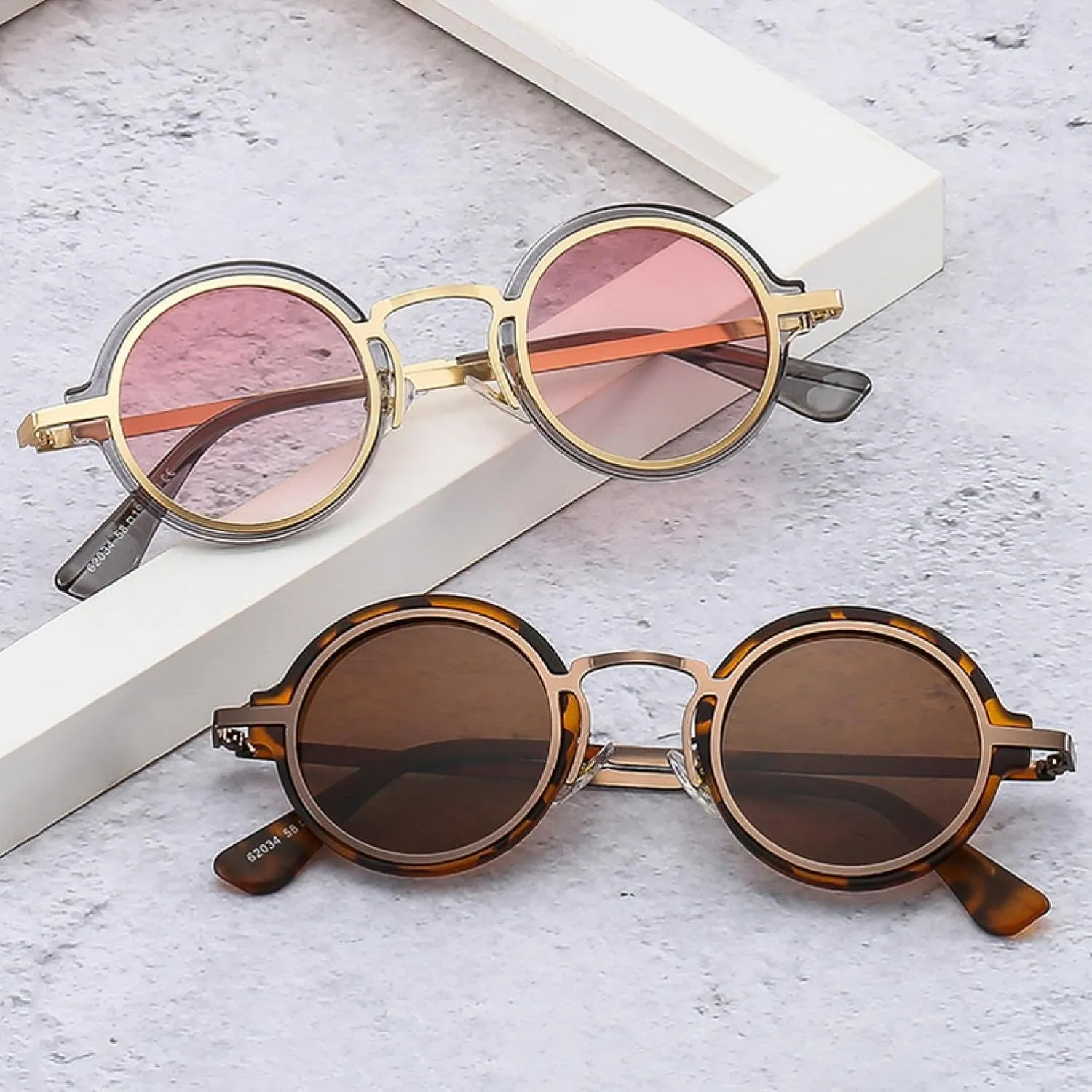 Popular Fashion Small Round Sunglasses Women Retro Punk Gradient Eyewear Men Shades Uv400 Sun Glasses