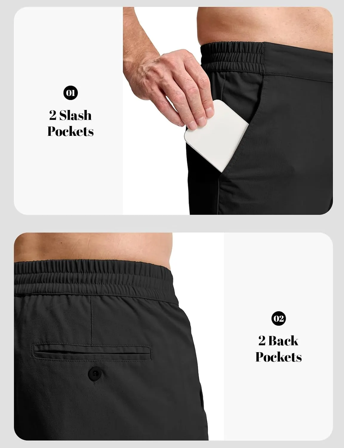 Rdruko Men's Linen Pants Lightweight Casual Cotton Pants Elastic Waist Beach Summer Pants with Pockets