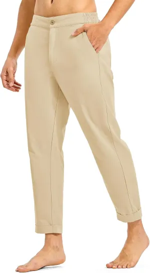 Rdruko Men's Linen Pants Lightweight Casual Cotton Pants Elastic Waist Beach Summer Pants with Pockets