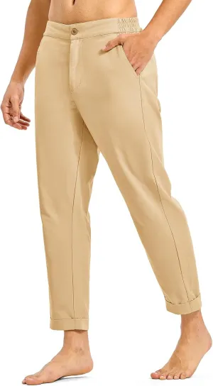 Rdruko Men's Linen Pants Lightweight Casual Cotton Pants Elastic Waist Beach Summer Pants with Pockets