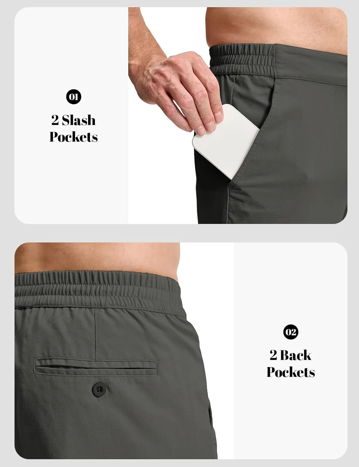 Rdruko Men's Linen Pants Lightweight Casual Cotton Pants Elastic Waist Beach Summer Pants with Pockets