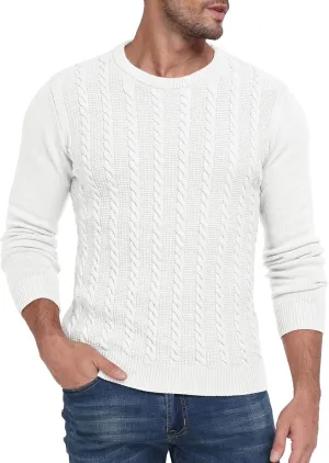 Sailwind Men's Crewneck Pullover Sweater Casual Knitted Twist Sweaters