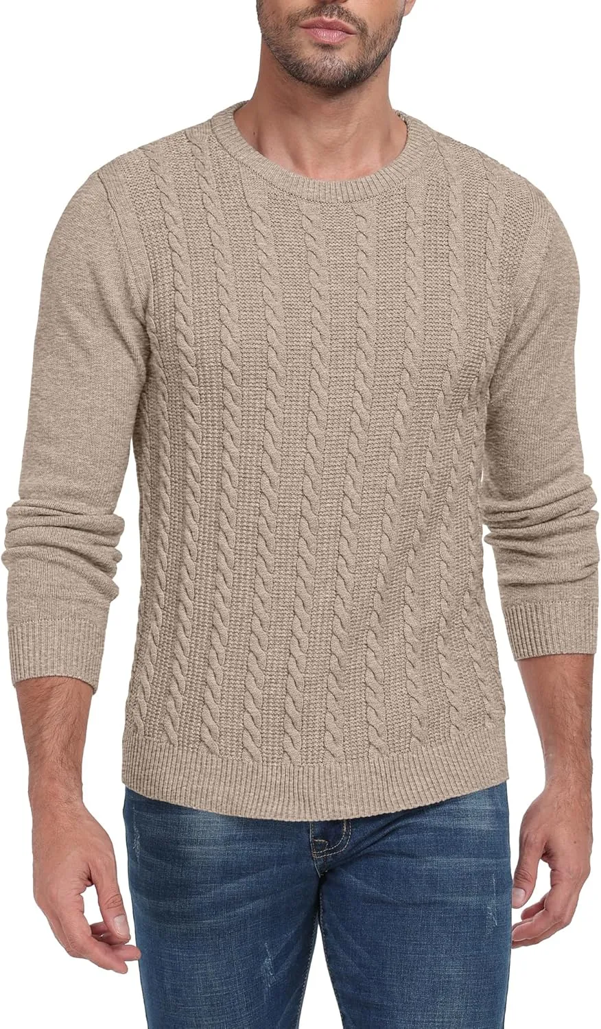 Sailwind Men's Crewneck Pullover Sweater Casual Knitted Twist Sweaters