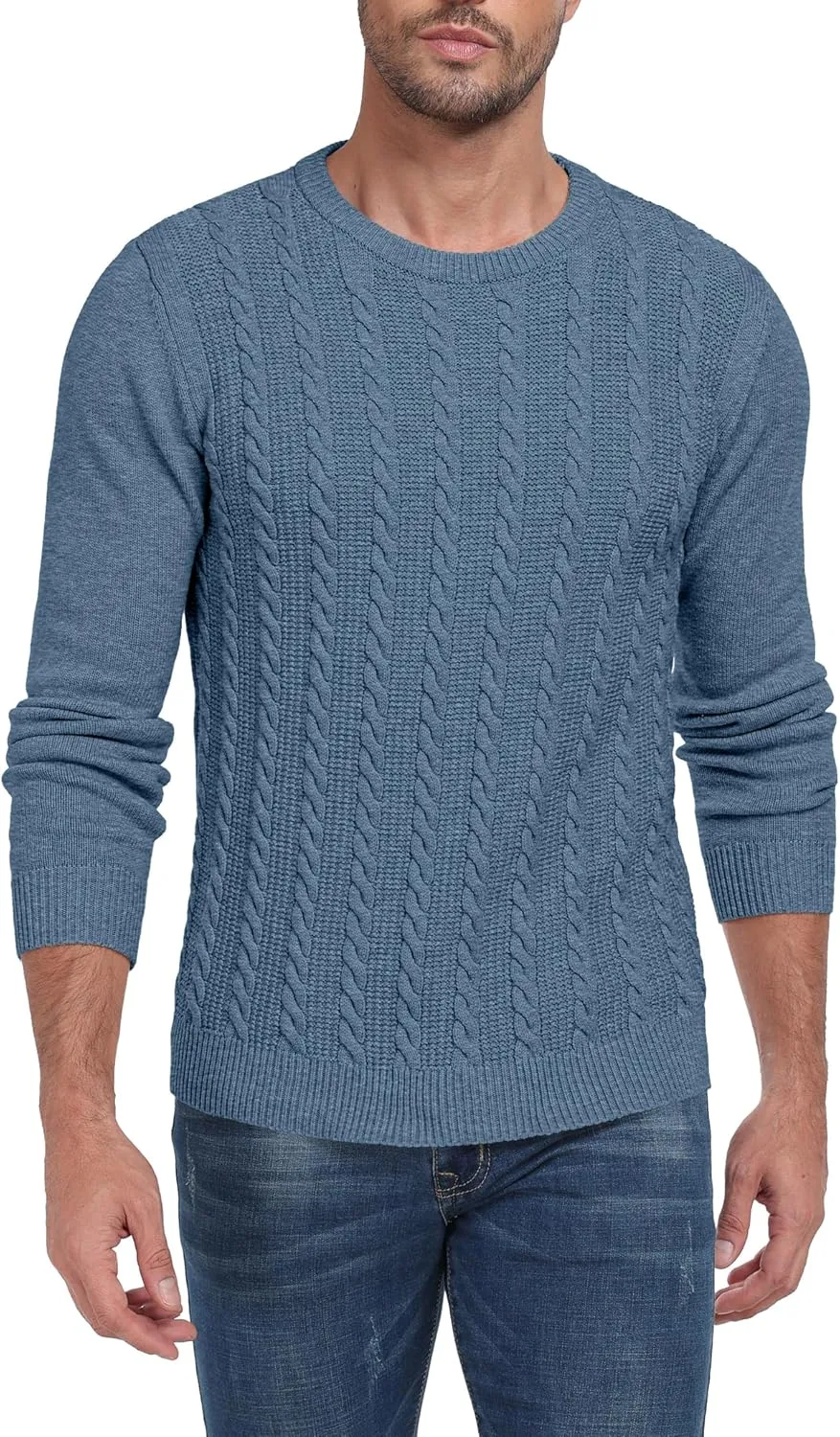 Sailwind Men's Crewneck Pullover Sweater Casual Knitted Twist Sweaters