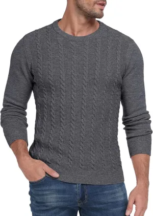 Sailwind Men's Crewneck Pullover Sweater Casual Knitted Twist Sweaters