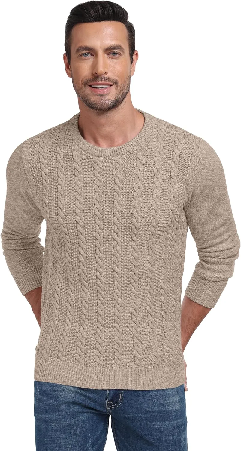 Sailwind Men's Crewneck Pullover Sweater Casual Knitted Twist Sweaters