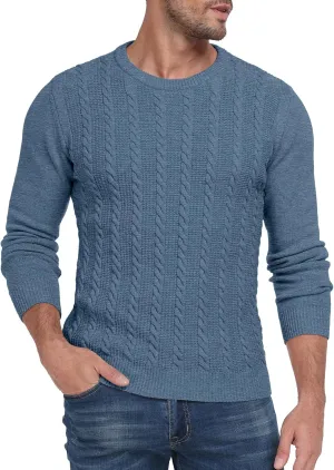 Sailwind Men's Crewneck Pullover Sweater Casual Knitted Twist Sweaters
