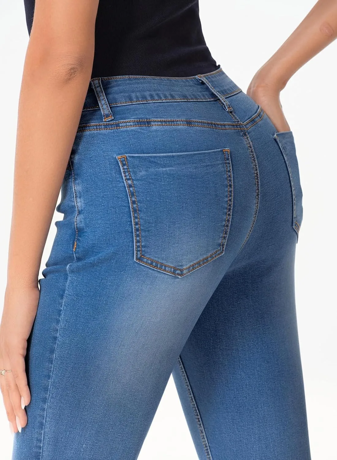 Sidefeel Women's High Waisted Bell Bottom Bootcut Jeans Flared Wide Leg Denim Pants
