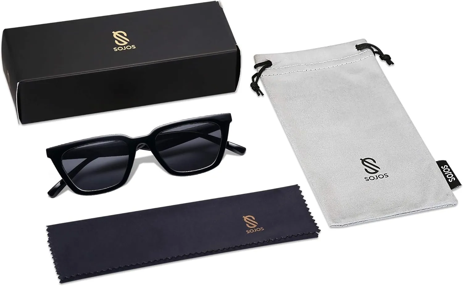 SOJOS Polarized Narrow Square Cateye Sunglasses for Women Retro Trendy Driving Glasses SJ2169