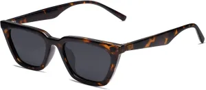SOJOS Polarized Narrow Square Cateye Sunglasses for Women Retro Trendy Driving Glasses SJ2169