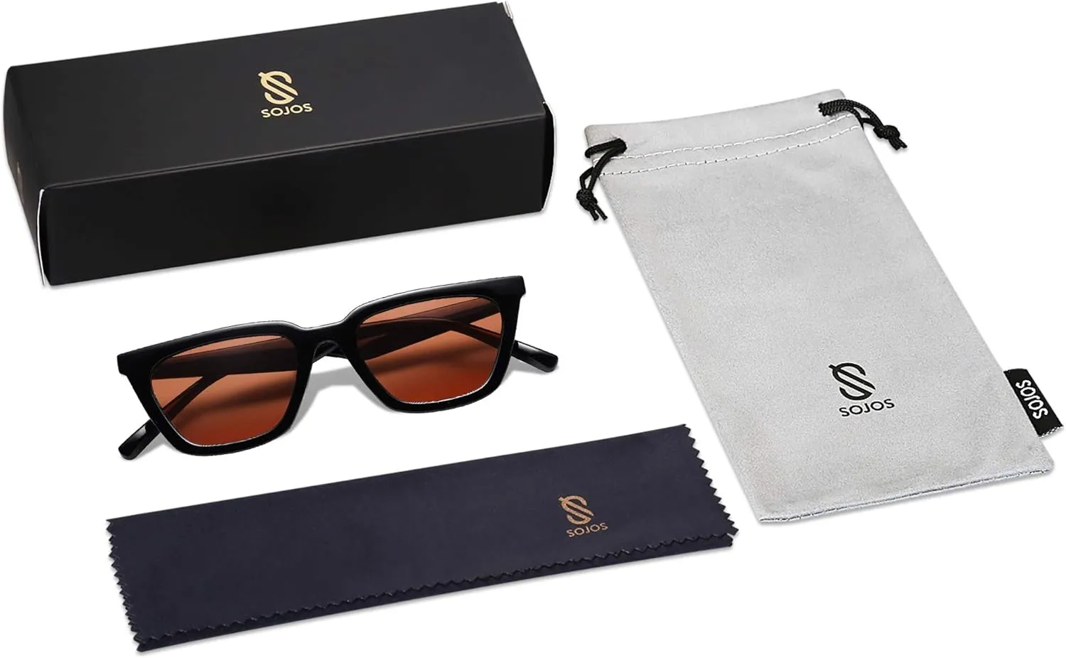 SOJOS Polarized Narrow Square Cateye Sunglasses for Women Retro Trendy Driving Glasses SJ2169