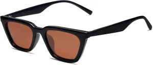 SOJOS Polarized Narrow Square Cateye Sunglasses for Women Retro Trendy Driving Glasses SJ2169