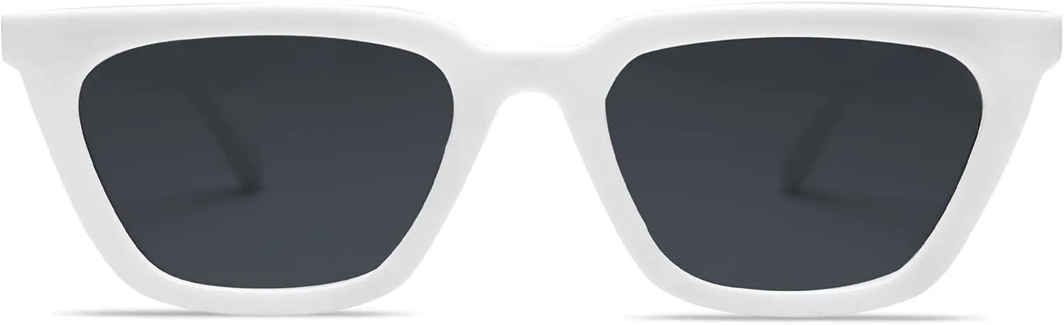 SOJOS Polarized Narrow Square Cateye Sunglasses for Women Retro Trendy Driving Glasses SJ2169